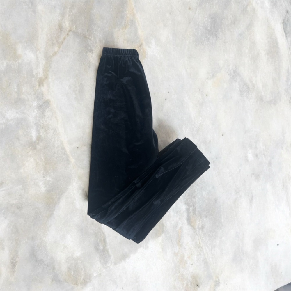 Vintage Miyo New York Black High Rise Velour Velvet Leggings NWT